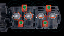 Drawing of 4 gyros & SQUIDs inside
the Quartz Block section of the
Science Instrument Assembly.