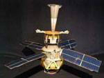 Photo of an assembled paper model of the GP-B spacecraft.