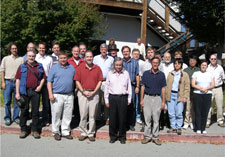 The GP-B team assembled for a group photo following the final all-hands meeting, the day after helium depletion.